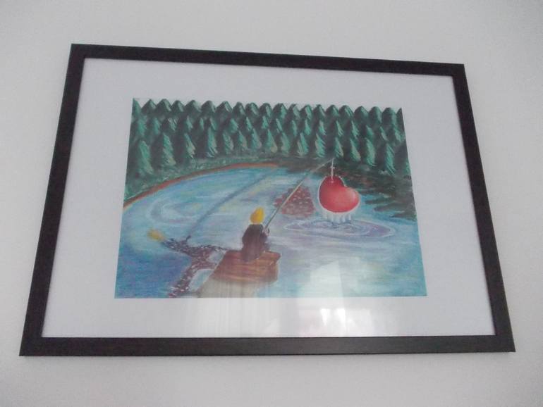 Original Abstract Love Drawing by Monika Shemel