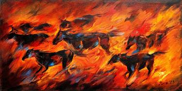 Print of Expressionism Horse Paintings by Eleonora Taranova