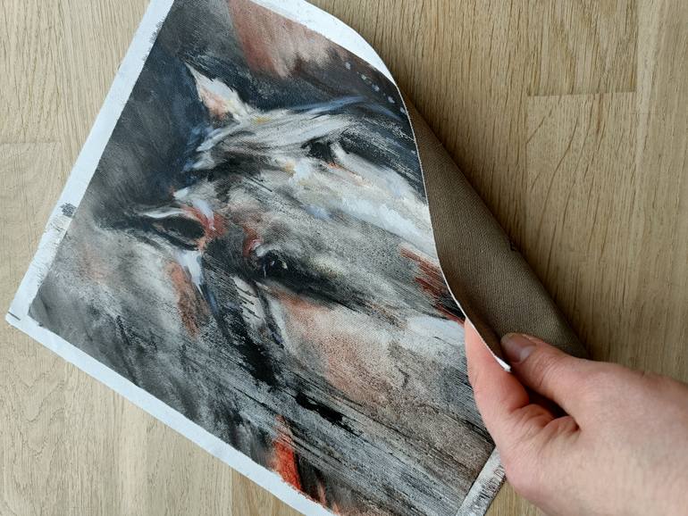 Original Black & White Horse Painting by Eleonora Taranova