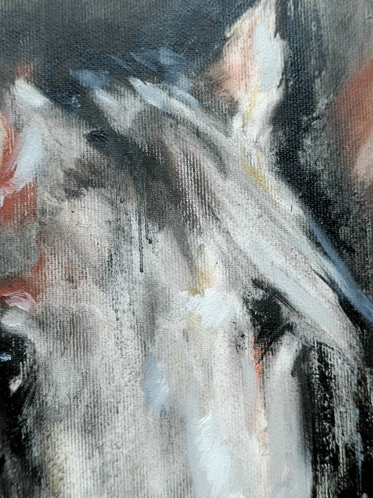 Original Black & White Horse Painting by Eleonora Taranova