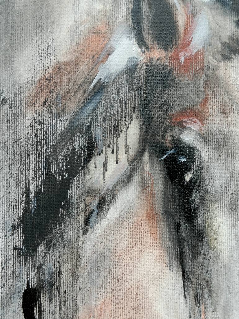 Original Black & White Horse Painting by Eleonora Taranova
