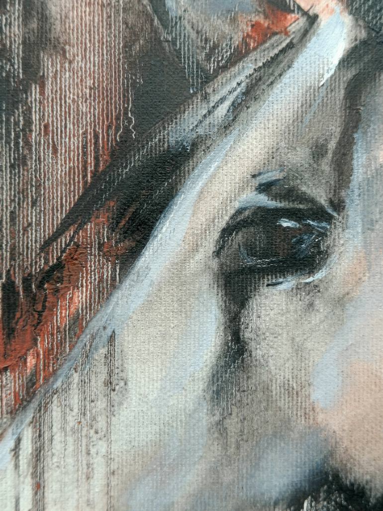 Original Black & White Horse Painting by Eleonora Taranova