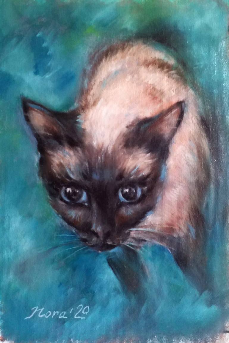 Print of Impressionism Cats Paintings by Eleonora Taranova