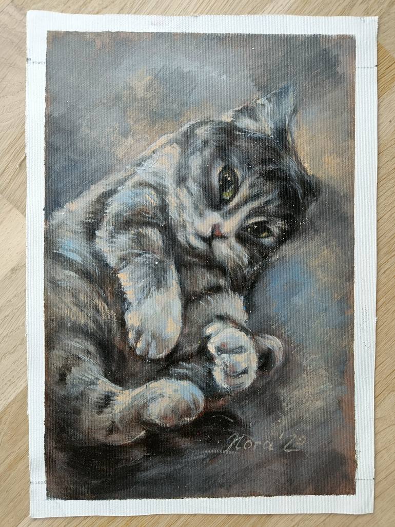 Original Figurative Cats Painting by Eleonora Taranova
