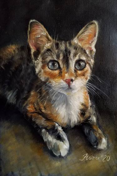 Print of Portraiture Cats Paintings by Eleonora Taranova