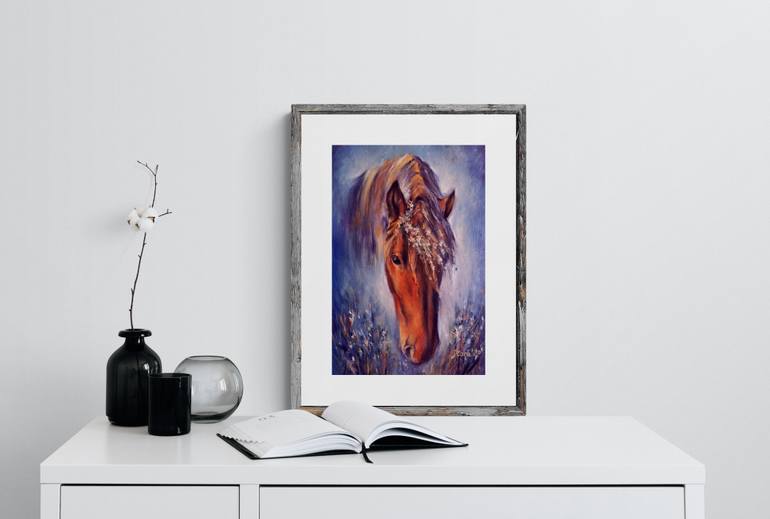 Original Expressionism Horse Painting by Eleonora Taranova