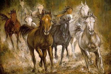 The Herd original oil painting on canvas luxury thumb