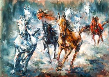 Print of Abstract Horse Paintings by Eleonora Taranova
