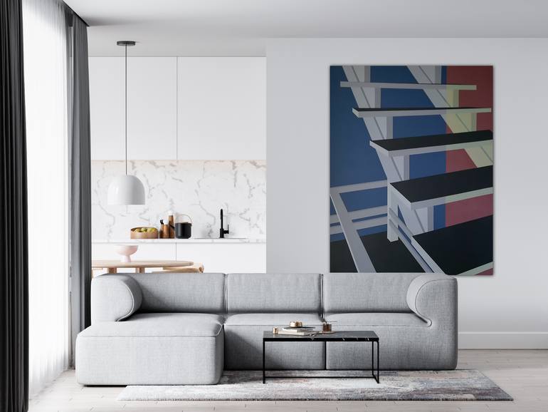 Original Abstract Architecture Painting by Mila Gvardiol