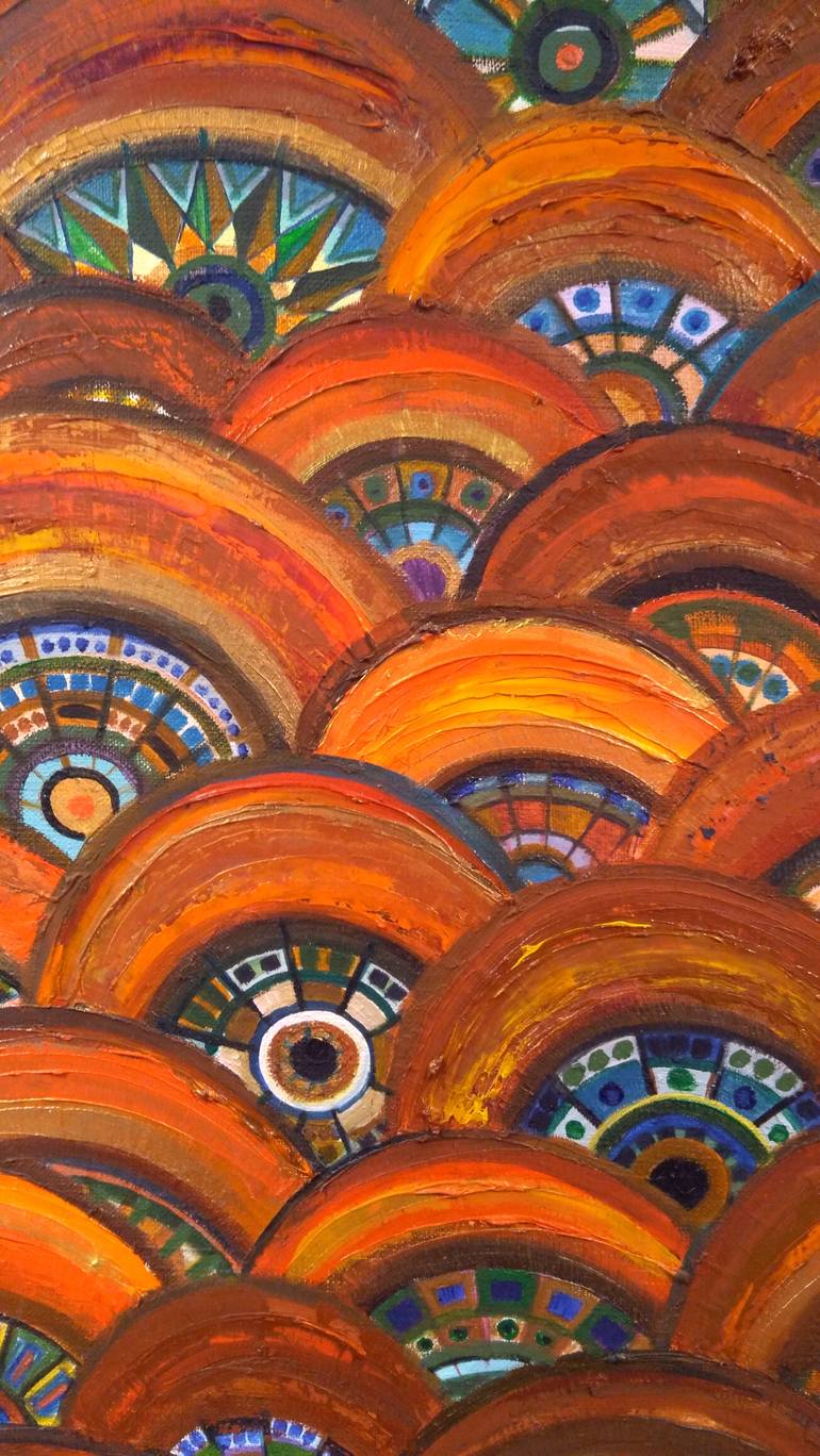 Original Art Deco Abstract Painting by Hanna Soloviova