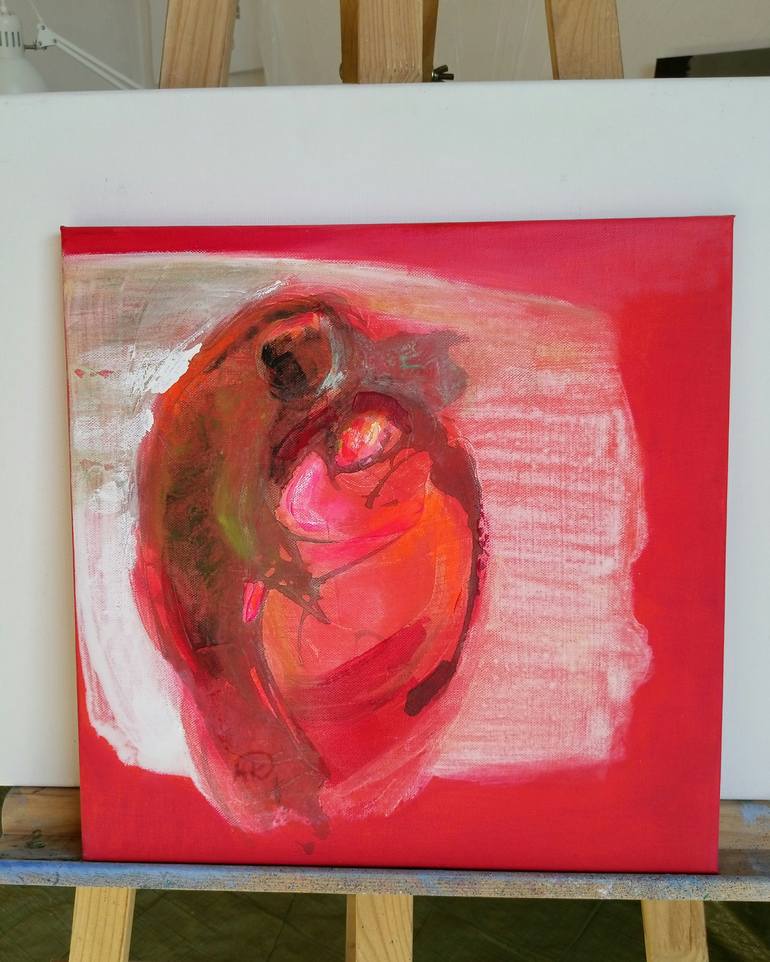 Original Abstract Love Painting by Malgorzata Krakowiak
