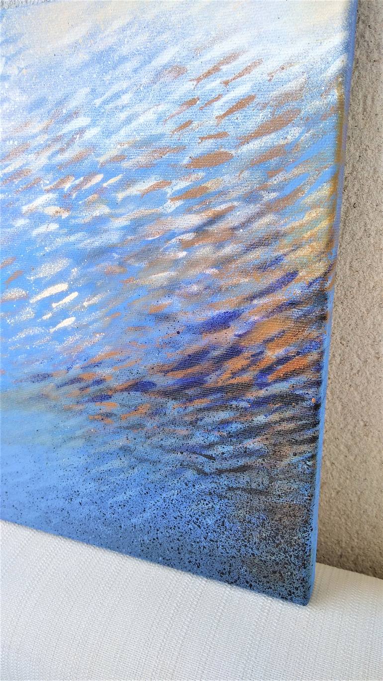 Original Abstract Fish Painting by Malgorzata Krakowiak