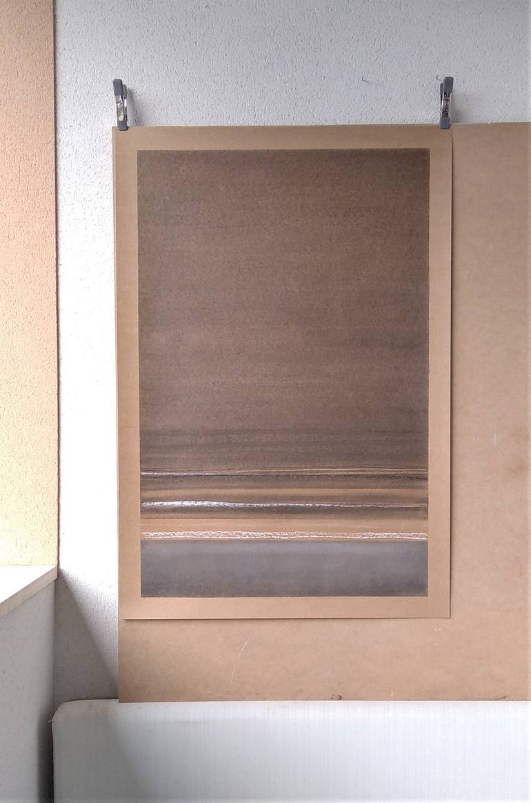 Original Minimalism Abstract Drawing by Malgorzata Krakowiak
