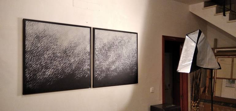 Original Abstract Expressionism Abstract Painting by Malgorzata Krakowiak