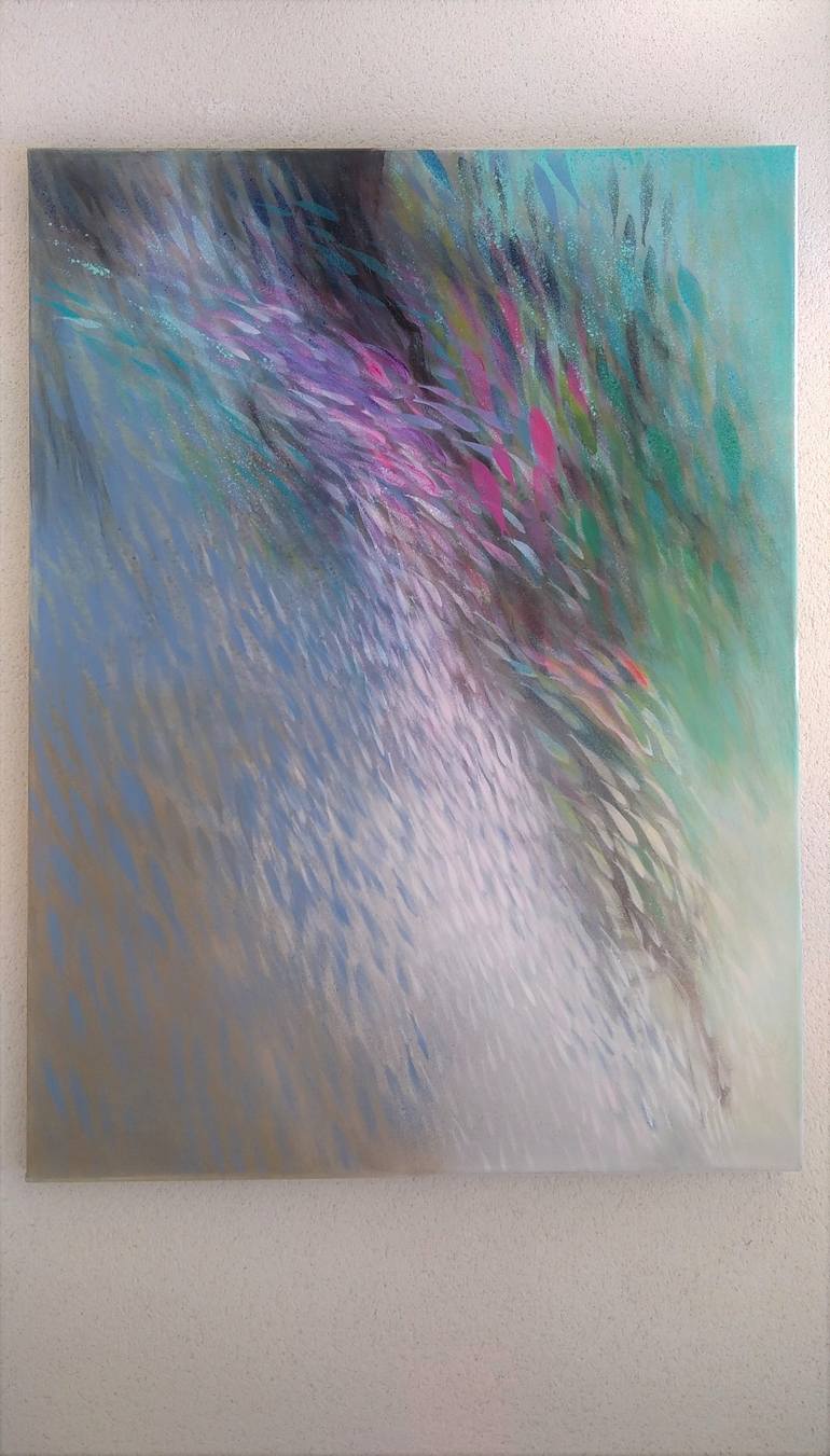 Original Abstract Expressionism Abstract Painting by Malgorzata Krakowiak