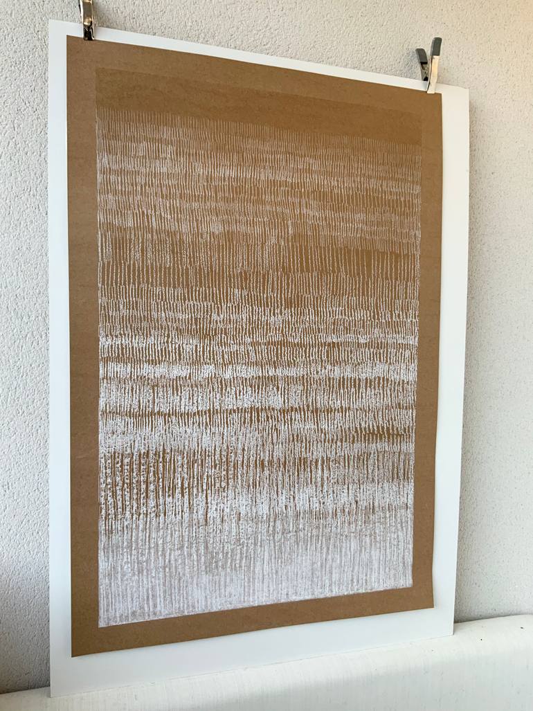 Original Minimalism Abstract Drawing by Malgorzata Krakowiak