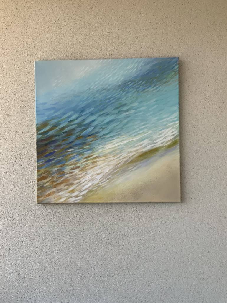 Original Abstract Beach Painting by Malgorzata Krakowiak