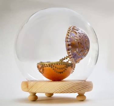 Lavender Goose Egg Jewellery Box Sculpture thumb