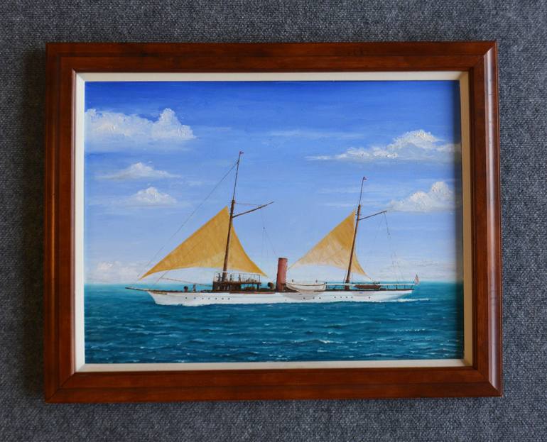 Original Fine Art Yacht Painting by Brad Thomas