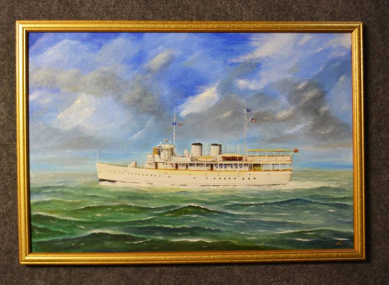 Original Fine Art Yacht Painting by Brad Thomas