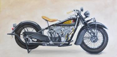 Original Realism Motorcycle Paintings by Brad Thomas