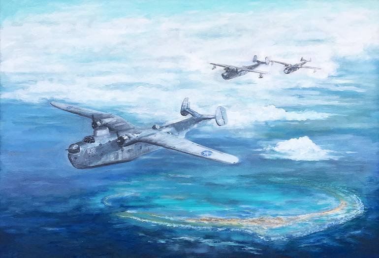 Martin PBM in the Pacific Painting by Brad Thomas Saatchi Art