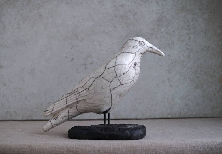 Handmade Ceramic Crow Figurine Handmade Ceramic Animal
