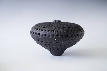 Handmade Ceramic Vase, Charcoal Black, Unique Home Decor thumb