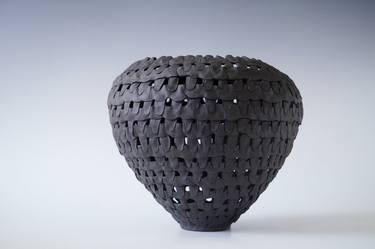 Handmade Ceramic Vase, Charcoal Black, Unique Home Decor thumb