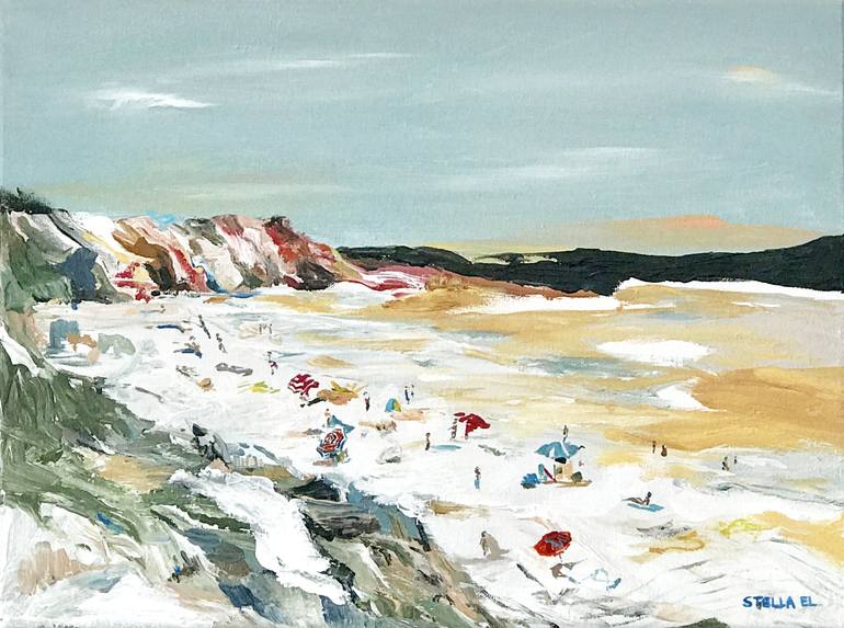 Gold Sea Painting by Stella El | Saatchi Art