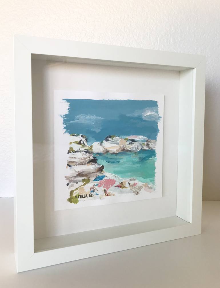 Original Abstract Beach Painting by Stella El