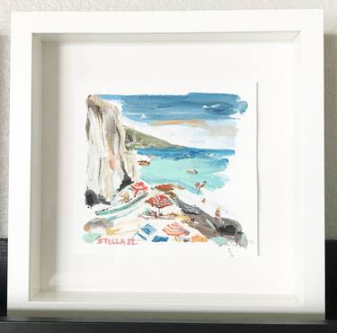 Original Abstract Expressionism Beach Painting by Stella El