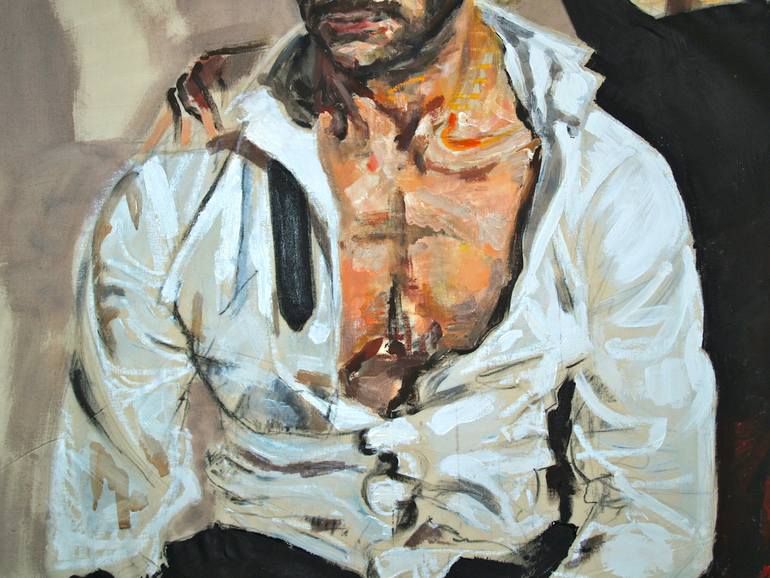 Original Expressionism People Painting by Alexis Lekat