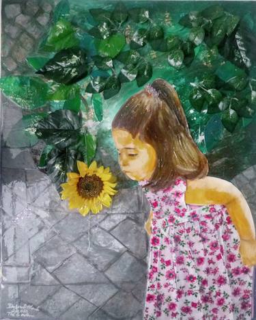 Original Abstract Expressionism Children Collage by Deborah Marsh