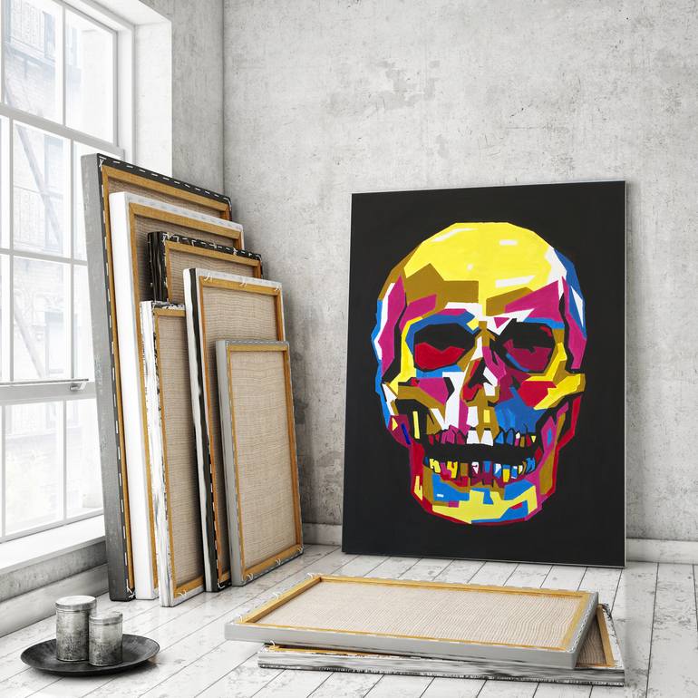 スカルアート アンディ ウォーホル「スカル(グリーン&ピンク)Skull 1976」展示