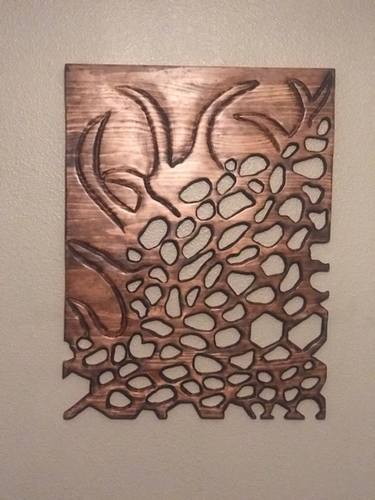 Abstract Wood wall art Carving thumb