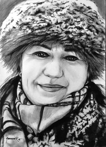 CHARCOAL PORTRAIT OF A SLAVIC WOMAN DURING WINTER 2024 thumb