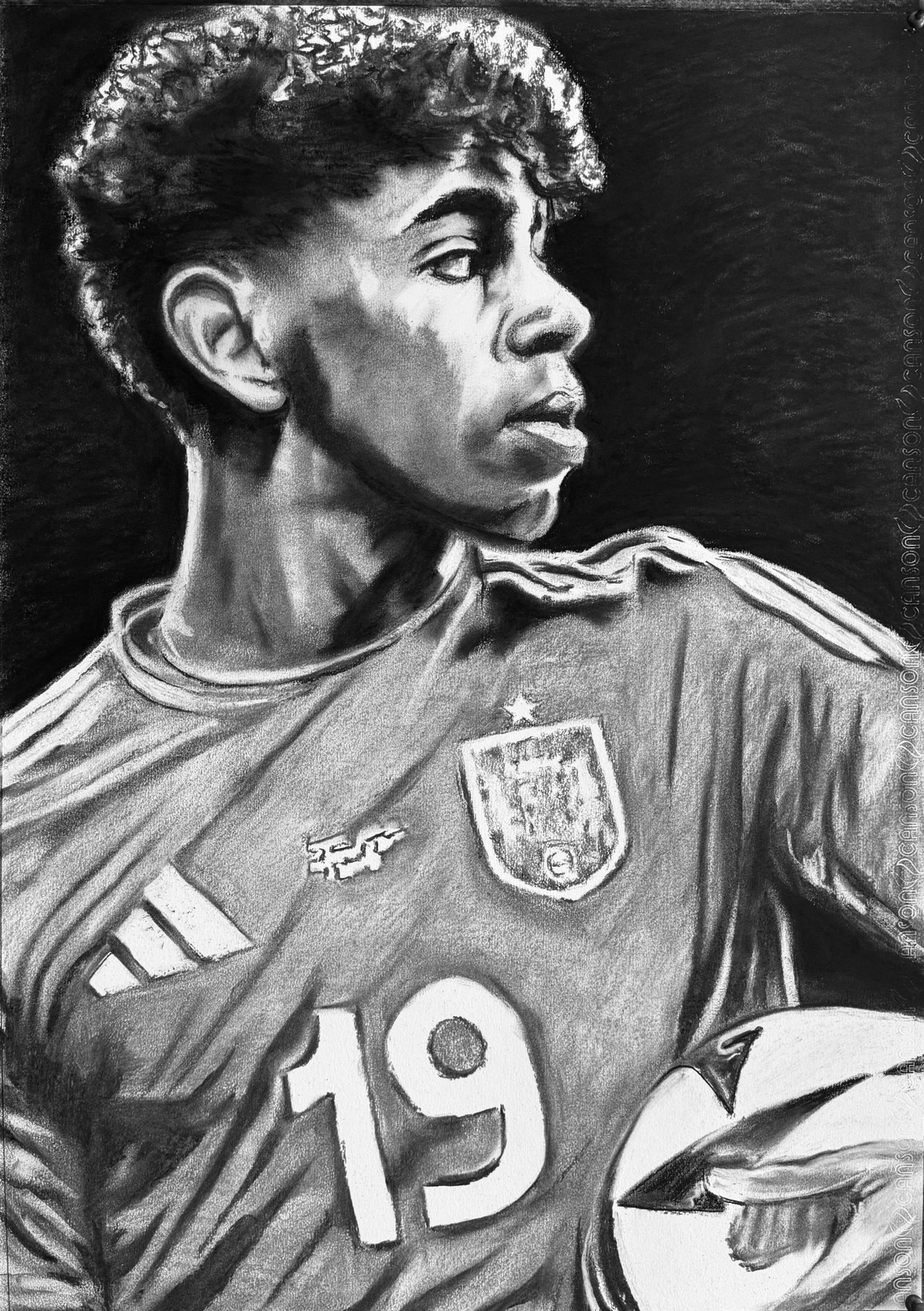 Lamine Yamal Drawing by Richard Hanssens | Saatchi Art Trinidad