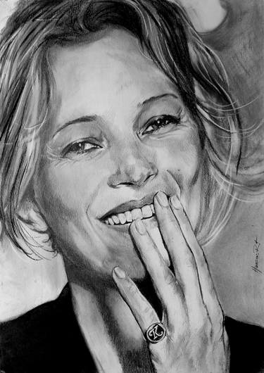 Charcoal drawing of Kate Moss thumb