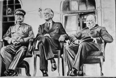 Drawing of the Yalta conference in 1945 thumb