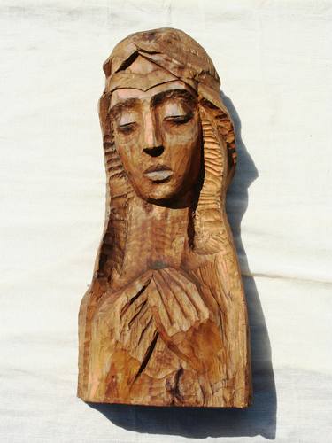 Our Lady Of Sorrows - wood sculpture - christian art - christian sculpture - christian - catholic art - virgin thumb