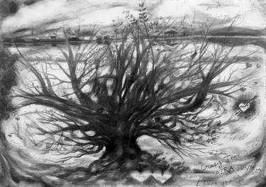 Print of Expressionism Tree Drawings by Azra Tuna