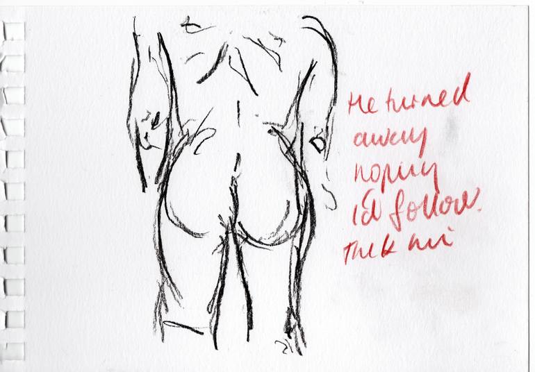 Original Documentary Nude Drawing by Danielle J