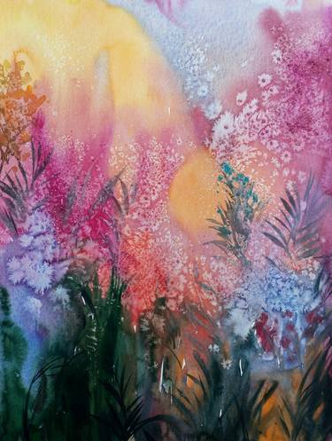 Flowers Fairy Garden Painting By Anna Pavlenko Saatchi Art