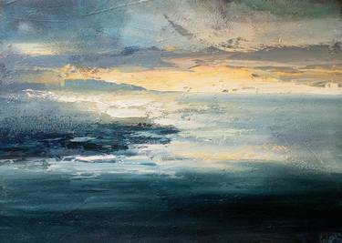 Sea painting. Ocean. Sunset. thumb