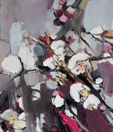 Original Abstract Floral Paintings by Yuliia Meniailova