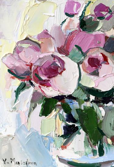 Original Abstract Expressionism Floral Paintings by Yuliia Meniailova