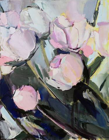 Original Abstract Expressionism Floral Paintings by Yuliia Meniailova