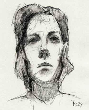 Print of Expressionism Portrait Drawings by Tore Bahnson