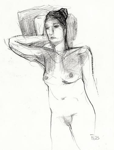 Print of Expressionism Nude Drawings by Tore Bahnson